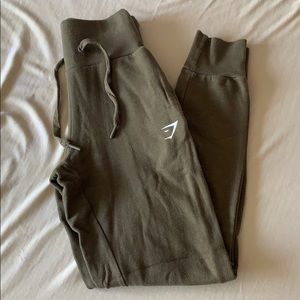 Army green gymshark jogger sweatpants